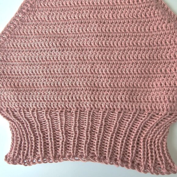 🌸‎ Handmade Crochet + Knit Rib Halter Top 🌸 - Picture 4 of 5